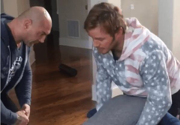 Former WWE Star Dave Bautista Teaches Wrestling Moves to Chris Pratt and Anna Faris (VIDEO)