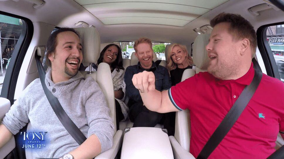 Lin-Manuel Miranda Leads Broadway Version of Carpool Karaoke With James Corden (VIDEO)