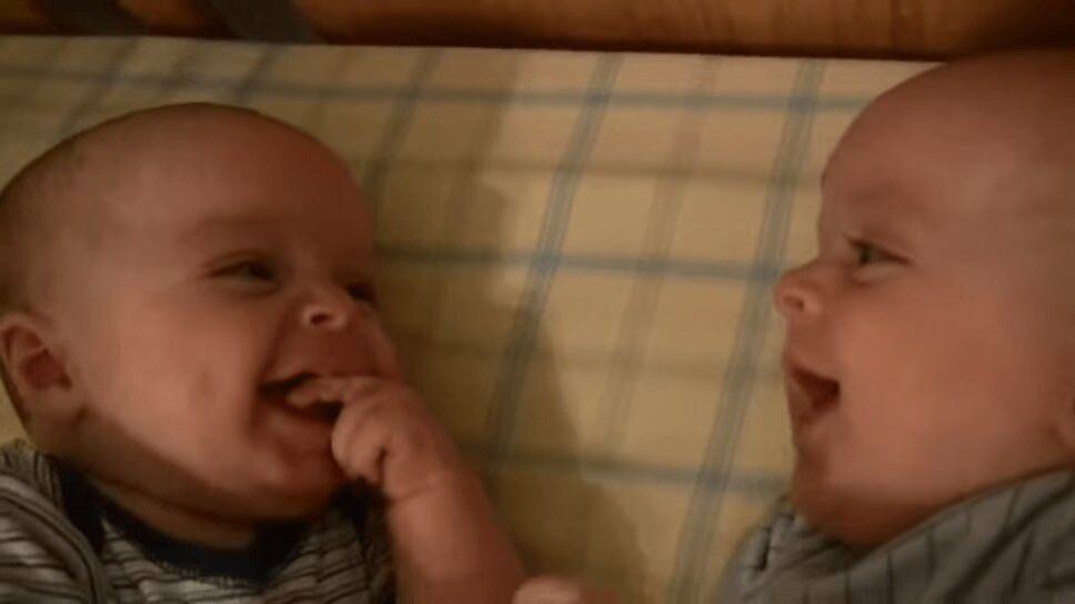 Twin Babies Can't Stop Laughing At Each Other - Adorable! (VIDEO)