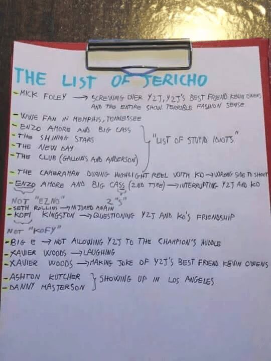 WWE Star Chris Jericho Finally Reveals Who's On 'The List' (PHOTO)
