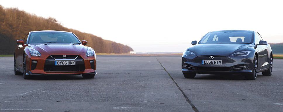 Tesla Model S Goes Head-to-Head With Nissan GT-R: It's Electricity vs. Petrol! (VIDEO)