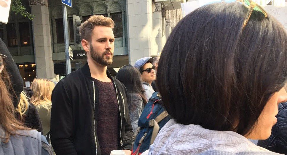 'The Bachelor' Nick Viall Attends Women's March in LA