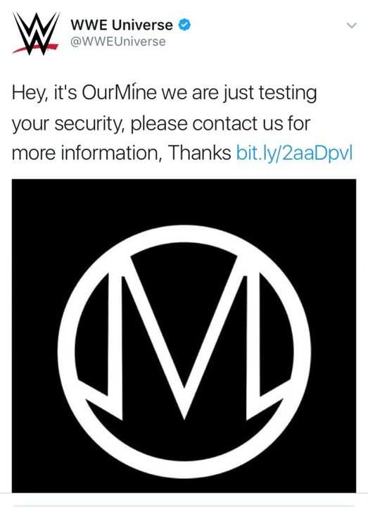 WWE hacked tweet
